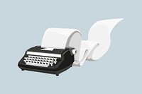 Retro black typewriter, aesthetic illustration  psd