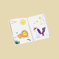 Coloring book, cute stationery illustration vector