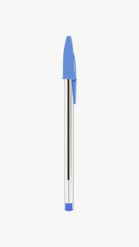Blue pen, aesthetic stationery illustration  psd