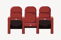 Red cinema seats, entertainment graphic