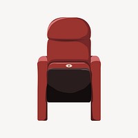 Red cinema seat, entertainment illustration vector