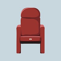 Red cinema seat, entertainment illustration vector