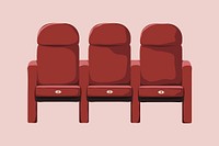 Red cinema seats, entertainment graphic