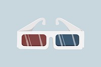 White 3d movie glasses, entertainment graphic