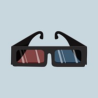 3d movie glasses, entertainment illustration vector