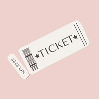 Cute concert ticket, paper illustration