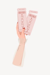 Hand holding ticket, aesthetic illustration vector