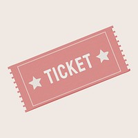 Pink concert ticket, aesthetic illustration vector