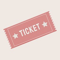 Pink concert ticket, aesthetic illustration