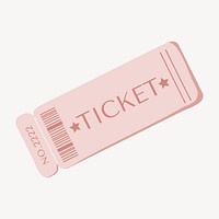 Pink ticket, movie night illustration vector