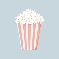 Movie theater popcorn, snack illustration vector