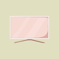 Pink tv screen, technology illustration vector