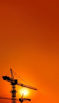 Construction crane, orange mobile wallpaper