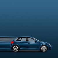 Blue hatchback car background