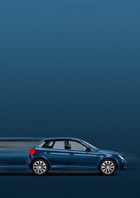 Blue hatchback car background