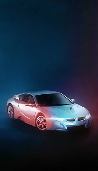 Silver sports car phone wallpaper