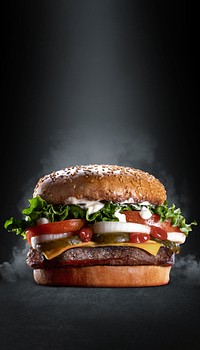 Cheeseburger black mobile wallpaper