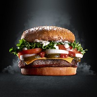 Cheeseburger black background