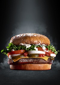 Cheeseburger black background