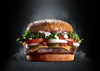 Cheeseburger black background