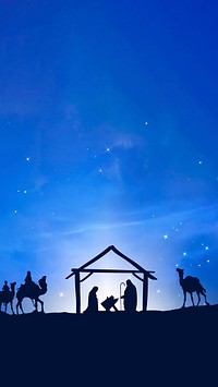 Three Wise Men iPhone wallpaper, silhouette border