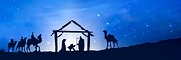 Three Wise Men background, silhouette border