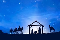 Three Wise Men background, silhouette border