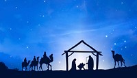 Three Wise Men background, silhouette border