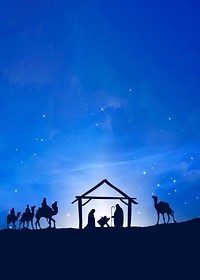 Three Wise Men background, silhouette border