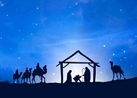 Three Wise Men background, silhouette border