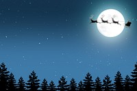 Santa sleigh border background, Christmas night sky