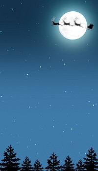 Santa sleigh border iPhone wallpaper, Christmas night sky