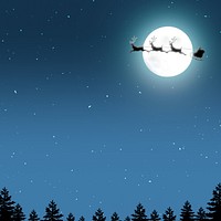 Santa sleigh border background, Christmas night sky