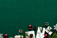 Green Christmas border background