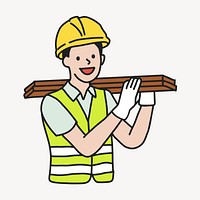 Civil engineer construction worker collage element vector