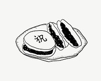 Dorayaki line art psd