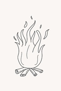 Campfire line art illustration