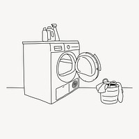 Washing machine line art illustration vector