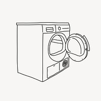 Washing machine line art illustration vector