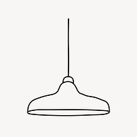 Ceiling lamp, furniture line art illustration vector