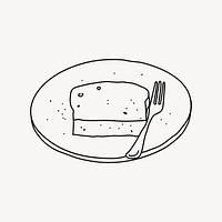 Toast on plate line art illustration vector