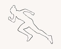 Running woman line art illustration
