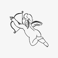 Cupid line art vector