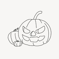 Halloween pumpkin line art vector