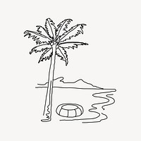 Beach line art illustration