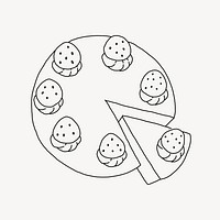 Cake line art vector