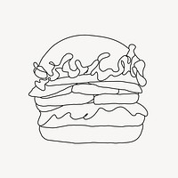 Hamburger line art vector