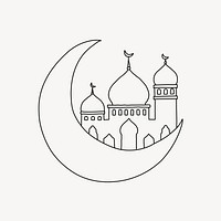 Ramadan line art vector