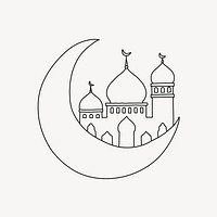 Ramadan line art illustration