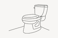 Toilet furniture line art illustration vector